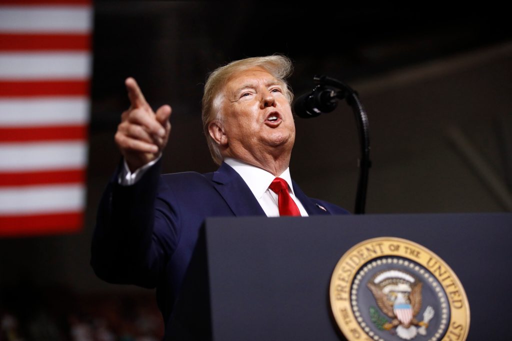‘Bigger problem than I do’: Trump encourages overweight heckler to exercise