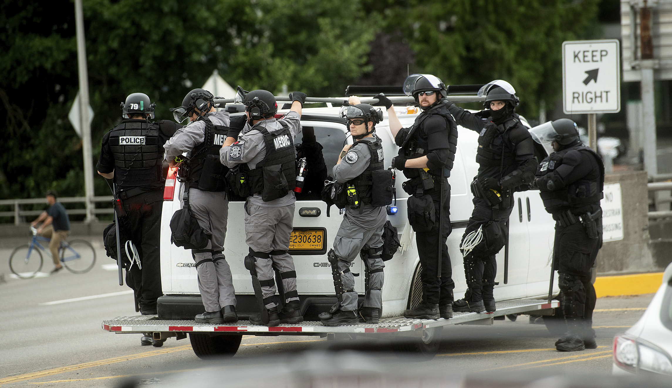 Portland police confiscate weapons and make multiple arrests in protests between antifa and far-right groups