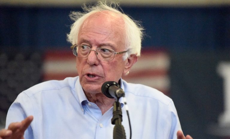 Democratic presidential hopeful Bernie Sanders looks on as panel members discuss his criminal justice reform plan during a town hall meeting on Sunday, Aug. 18, 2019, in Columbia, S.C. 