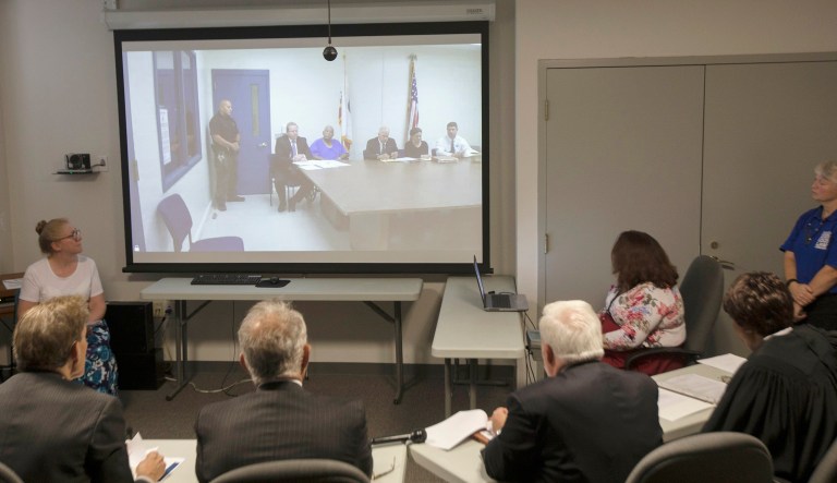 Samuel Little pleaded guilty to killing two women in Cincinnati in the 1980s while appearing via Skype from the California state prison to the Hamilton County Courthouse in Cincinnati.