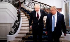 ‘At the mercy of Donald Trump’: Boris Johnson opponents attack friendship with the president