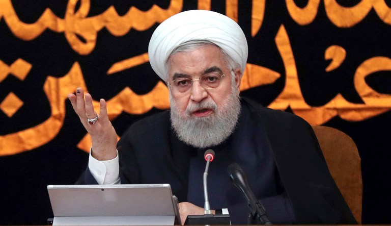 Iranian President Hassan Rouhani is seen.