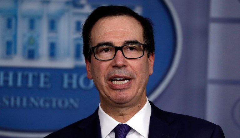 Treasury Secretary Steve Mnuchin speaks.