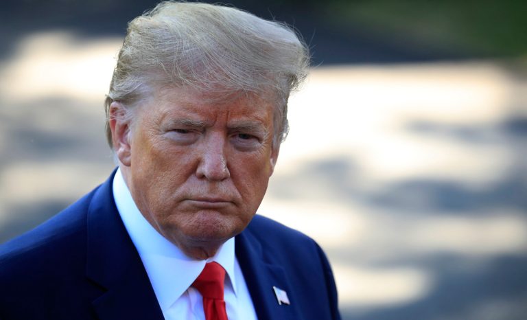 President Donald Trump speaks to reporters before leaving the White House, Monday, Sept. 16, 2019, in Washington. 