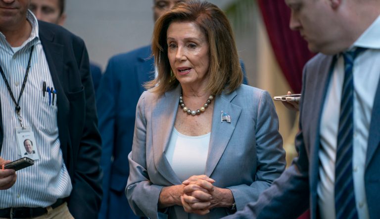 Speaker of the House Nancy Pelosi, D-Calif., arrives for a closed-door meeting with the House Democratic Caucus, Wednesday, Sept. 18, 2019, at the Capitol in Washington. 