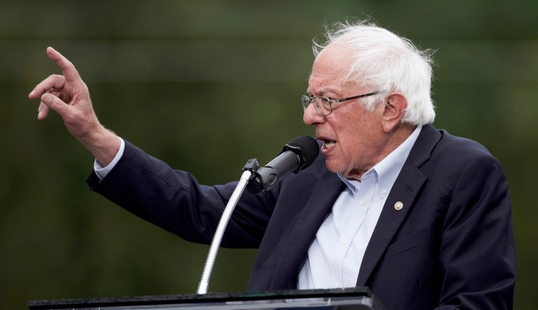 Democratic presidential candidate Sen. Bernie Sanders, I-Vermont, speaks.