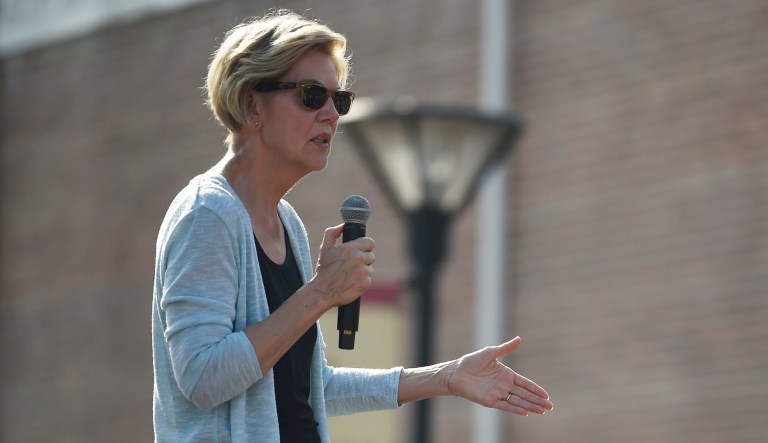 Democratic presidential hopeful Sen. Elizabeth Warren of Massachusetts addresses a crowd at Clinton College, a historically black college and university (HBCU) in Rock Hill, S.C., Saturday, Sept. 28, 2019. 