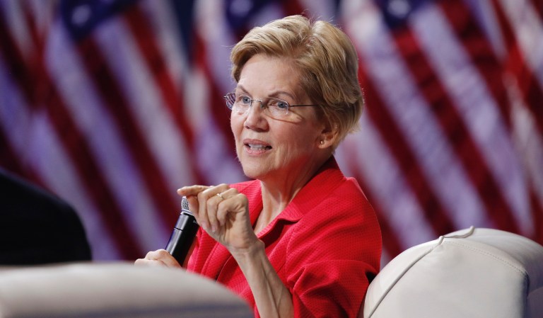 Democratic presidential candidate Sen. Elizabeth Warren, D-Mass., speaks during a gun safety forum Wednesday, Oct. 2, 2019, in Las Vegas.