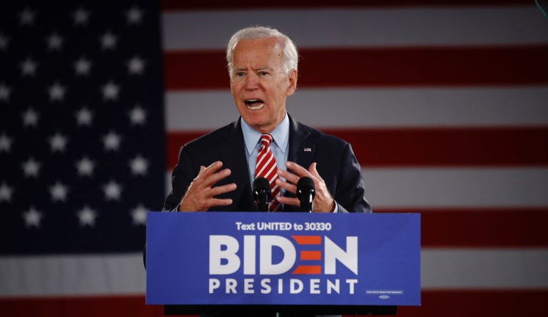 Democratic presidential candidate former Vice President Joe Biden speaks during a campaign event, Wednesday, Oct. 23, 2019, in Scranton, Pa. 