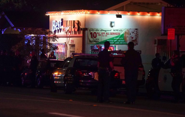 Police investigate the scene of a shooting in Long Beach on Wednesday, Oct. 30, 2019.