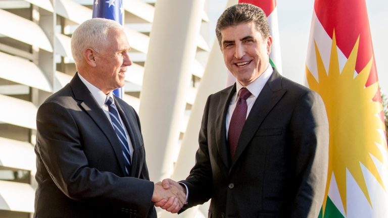 Vice President Mike Pence with Iraqi Kurdish Region President Nechirvan Barzani in December.