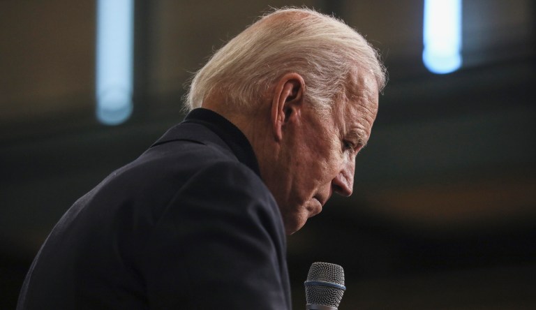 Democratic presidential former Vice President Joe Biden pauses while speaking at a campaign event in Nashua, N.H. Sunday, Dec. 8, 2019.