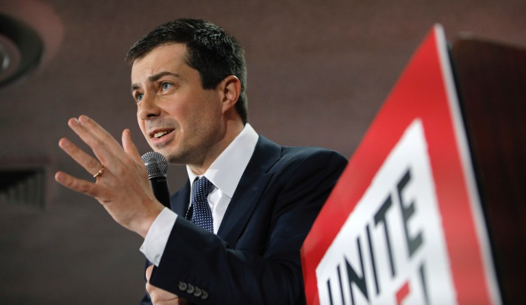 ‘We’ve been trying to talk to you’: Homeless veteran protesters crash Buttigieg town hall