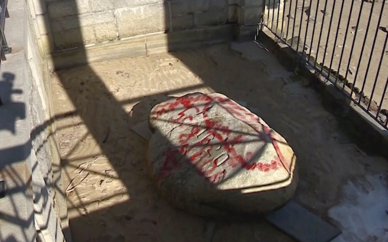 ‘Unfathomable and unconscionable’: Plymouth Rock vandalized on eve of 400th anniversary of Mayflower landing