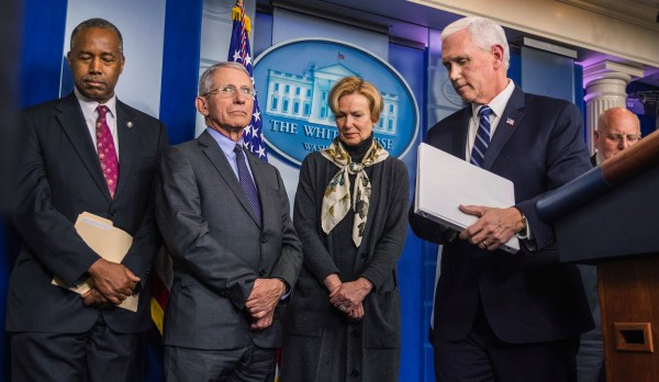 White House coronavirus safeguards include mandatory temperature checks and empty briefing room seats