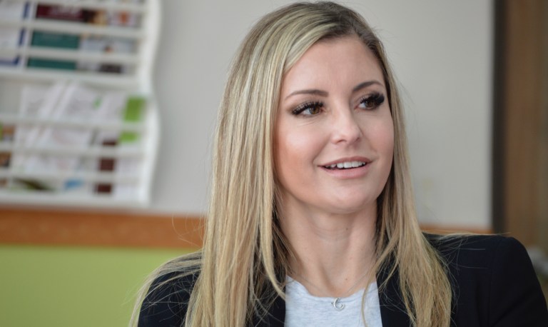 Republican U.S. House candidate Claire Chase campaigns in Los Lunas, N.M. and talks about her plans to support President Donald Trump.