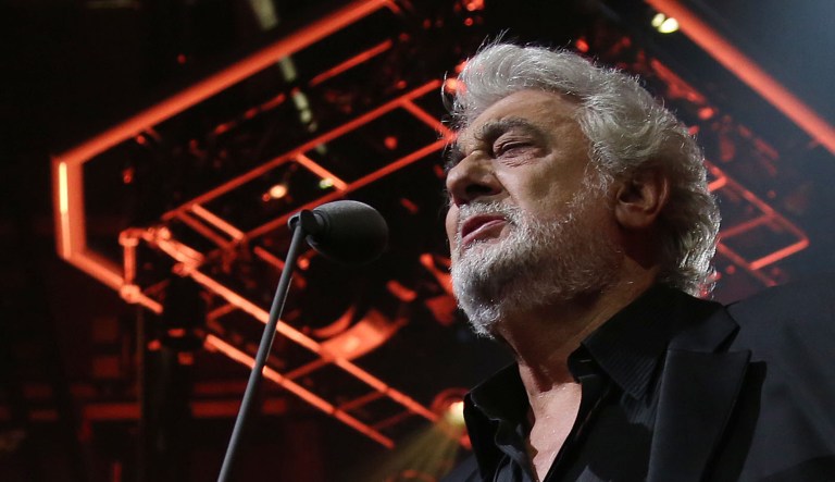 Placido Domingo performs on stage.