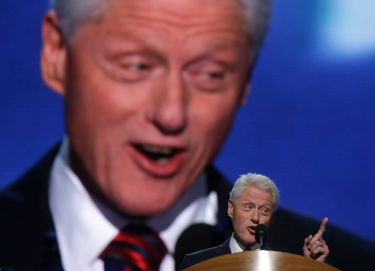 Former President Bill Clinton addresses the Democratic National Convention in Charlotte, N.C., on Wednesday, Sept. 5, 2012.