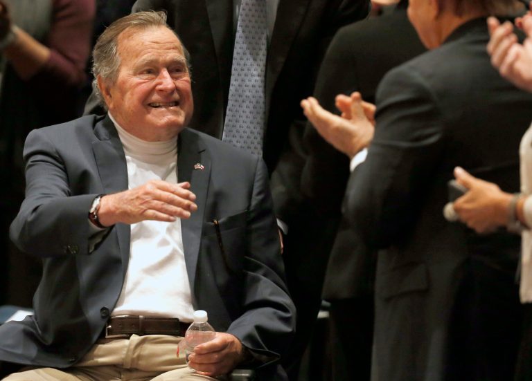 George H.W. Bush is in ‘great spirits’ following hospitalization, spokesman says