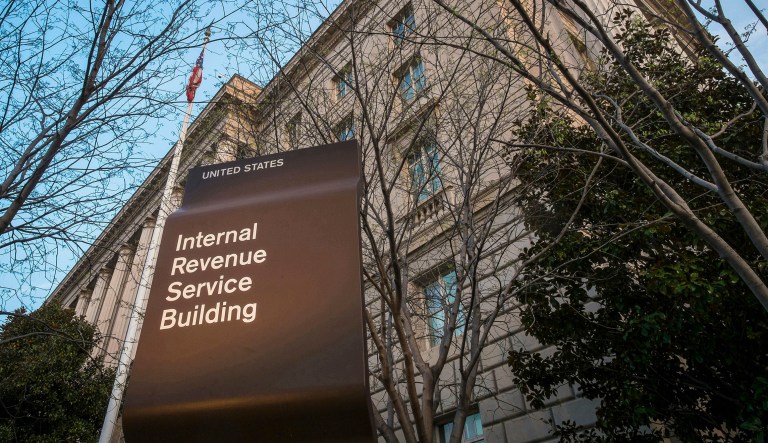 This file photo shows the Internal Revenue Service headquarters building in Washington.