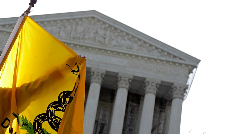The Supreme Court is now hearing a case of a Minnesota man who attempted to attend a polling station wearing Tea Party-themed apparel, what election officials claimed was in violation of state law banning political attire.