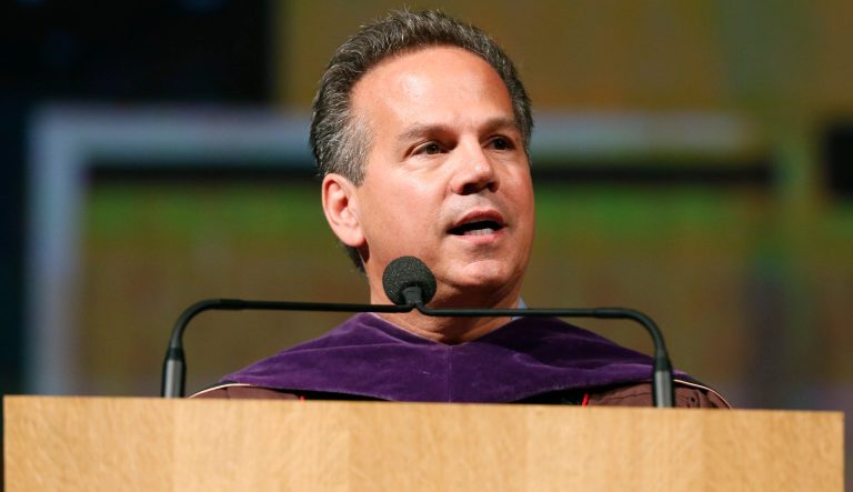 U.S. Rep. David Cicilline, D-R.I., speaks to graduates during commencement ceremonies for the Rhode Island School of Design in Providence, R.I., Saturday, May 30, 2015. 