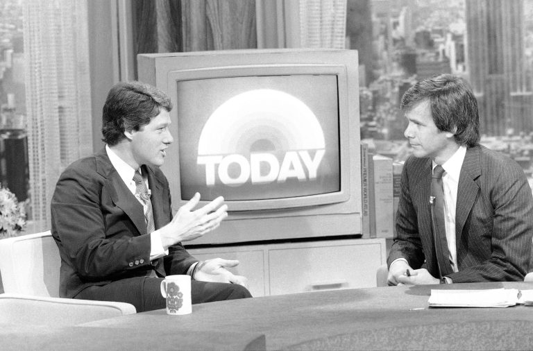 Tom Brokaw, shown interviewing Bill Clinton in 1980, said the former president had the ability to bring people together but hurt himself in the Lewinsky affair.