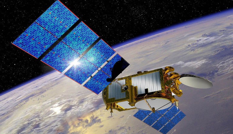 This undated artist rendering provided by NASA shows the Jason-3 satellite.