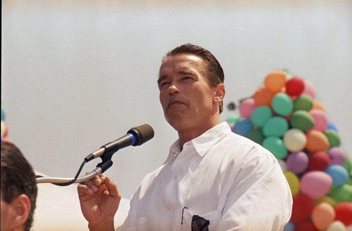 Actor Arnold Schwarzenegger actor is shown July 28, 1991.