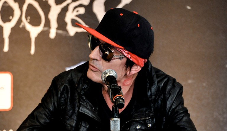 Tommy Lee seen at a Motley Crue Press Conference in Los Angeles.