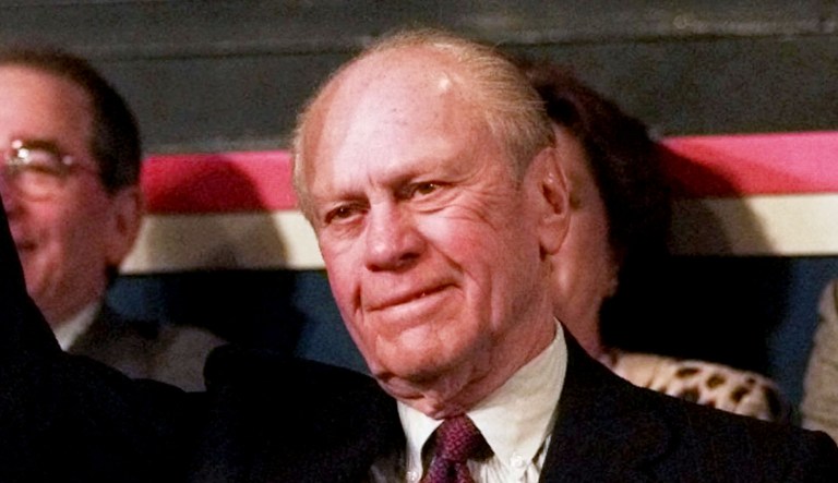 Former President Gerald Ford appears during the 1996 Republican National Convention in San Diego. 