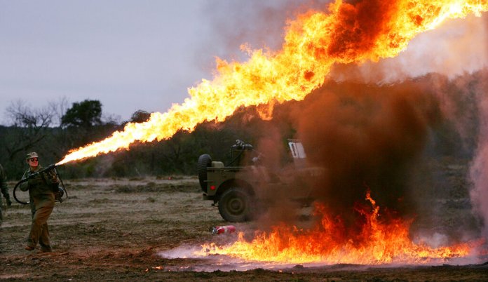 Florida man allegedly tries to settle some business with flamethrower