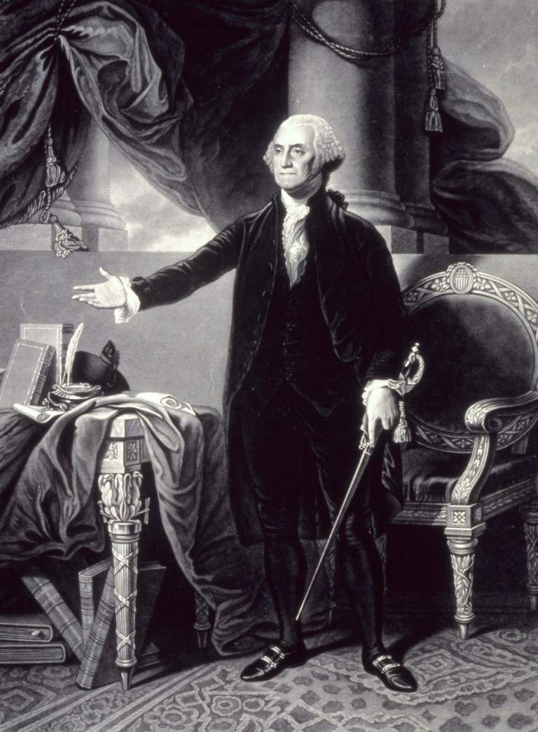 This is an undated photo illustration of President George Washington from the Library of Congress.