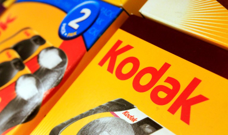 FILE - In this Oct. 26, 2010 file photo, Kodak products are displayed in a store in Brunswick, Maine. Eastman Kodak Co. said early Thursday Jan. 19, 2012 it has filed for Chapter 11 bankruptcy protection, as it seeks to boost its cash position and stay in business. 