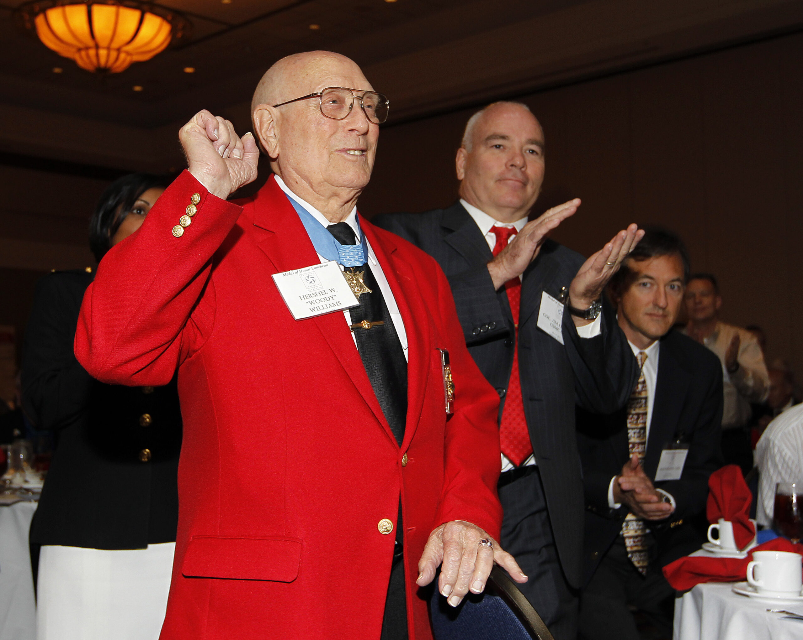 WWII Medal of Honor recipient welcomes great-grandson into Marines