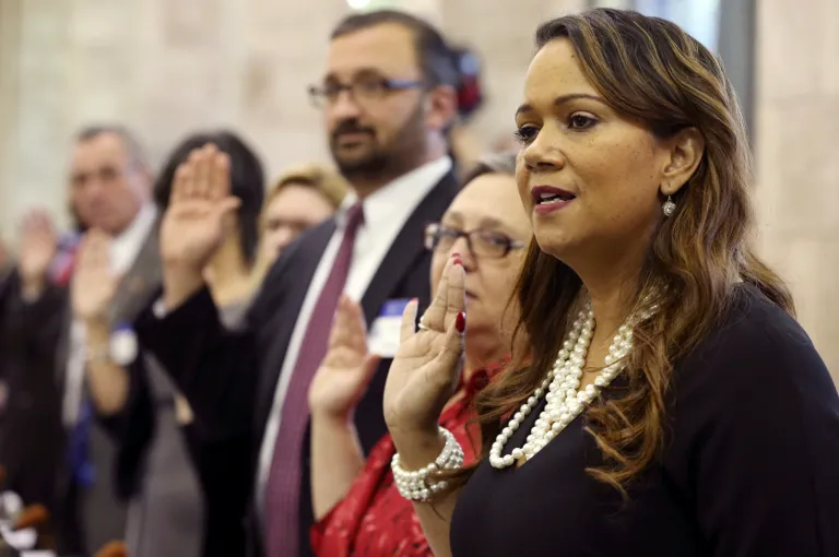 Lizette Delgado-Polanco, right, in 2016. (AP Photo/Mel Evans)