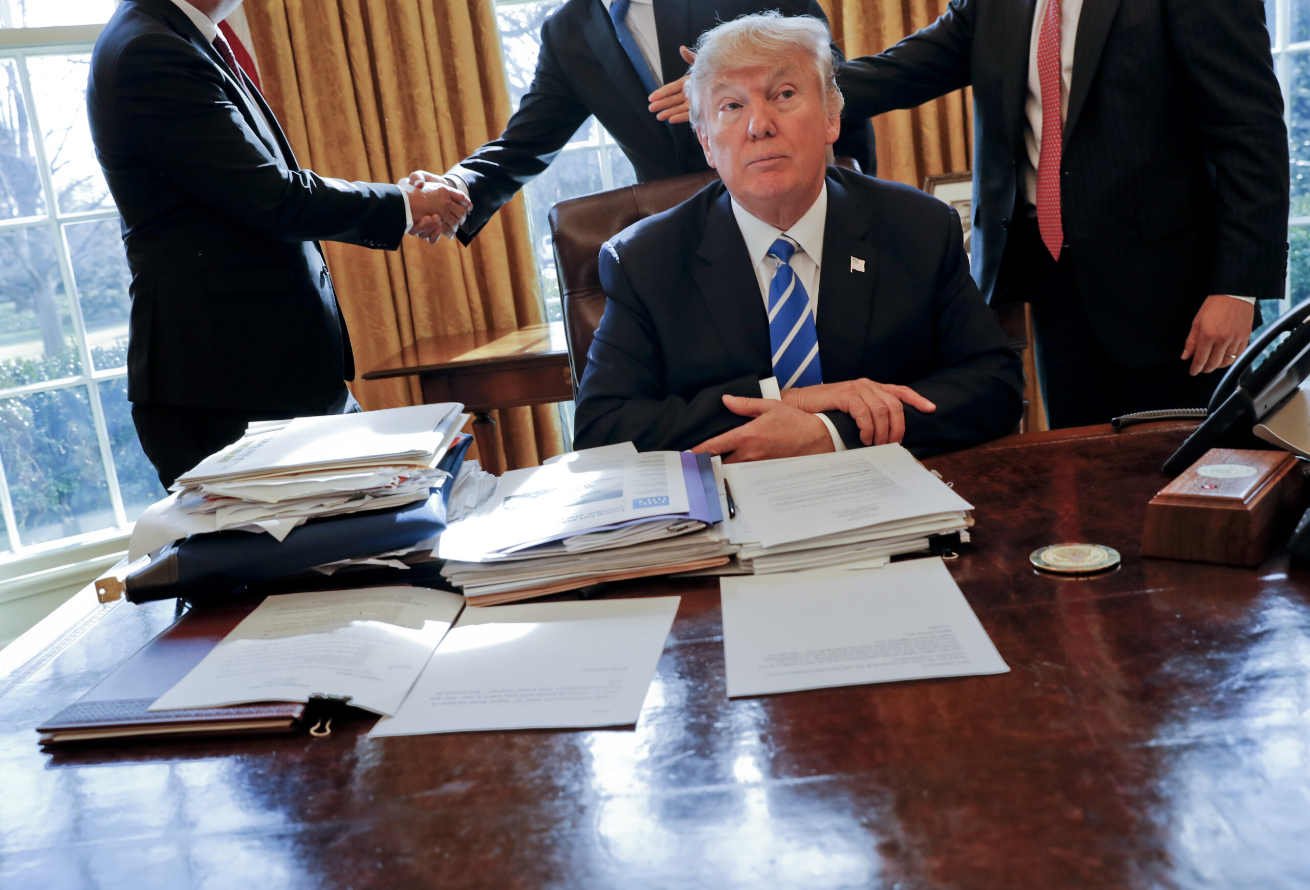 Trump denies flushing papers down White House toilet