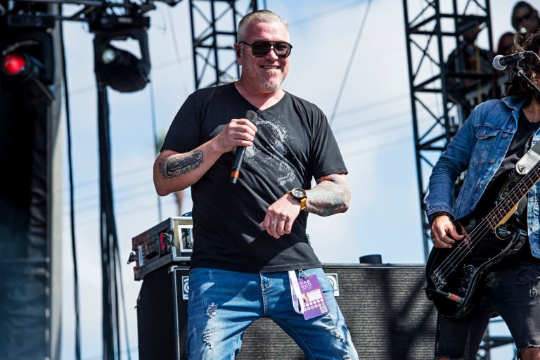 Steve Harwell of Smash Mouth seen at KAABOO 2017 at the Del Mar Racetrack and Fairgrounds on Friday, Sept. 15, 2017, in San Diego, Calif. 