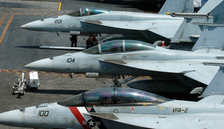 Navy officials say a fighter jet crashed off the coast of Key West, Fla., on Wednesday.