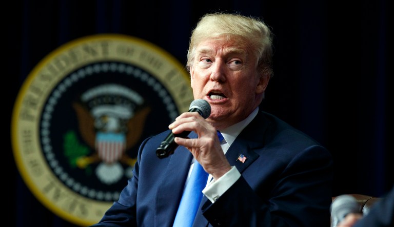 President Trump speaks at the Generation Next Summit in the South Court Auditorium on the White House complex, Thursday, March 22, 2018, in Washington. 
