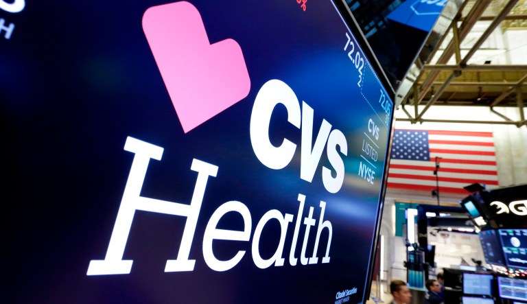 The CVS Health logo appears above a trading post on the floor of the New York Stock Exchange. CVS Health is now planning to treat kidney failure patients, as the drugstore operator continues to branch deeper into monitoring and providing care.