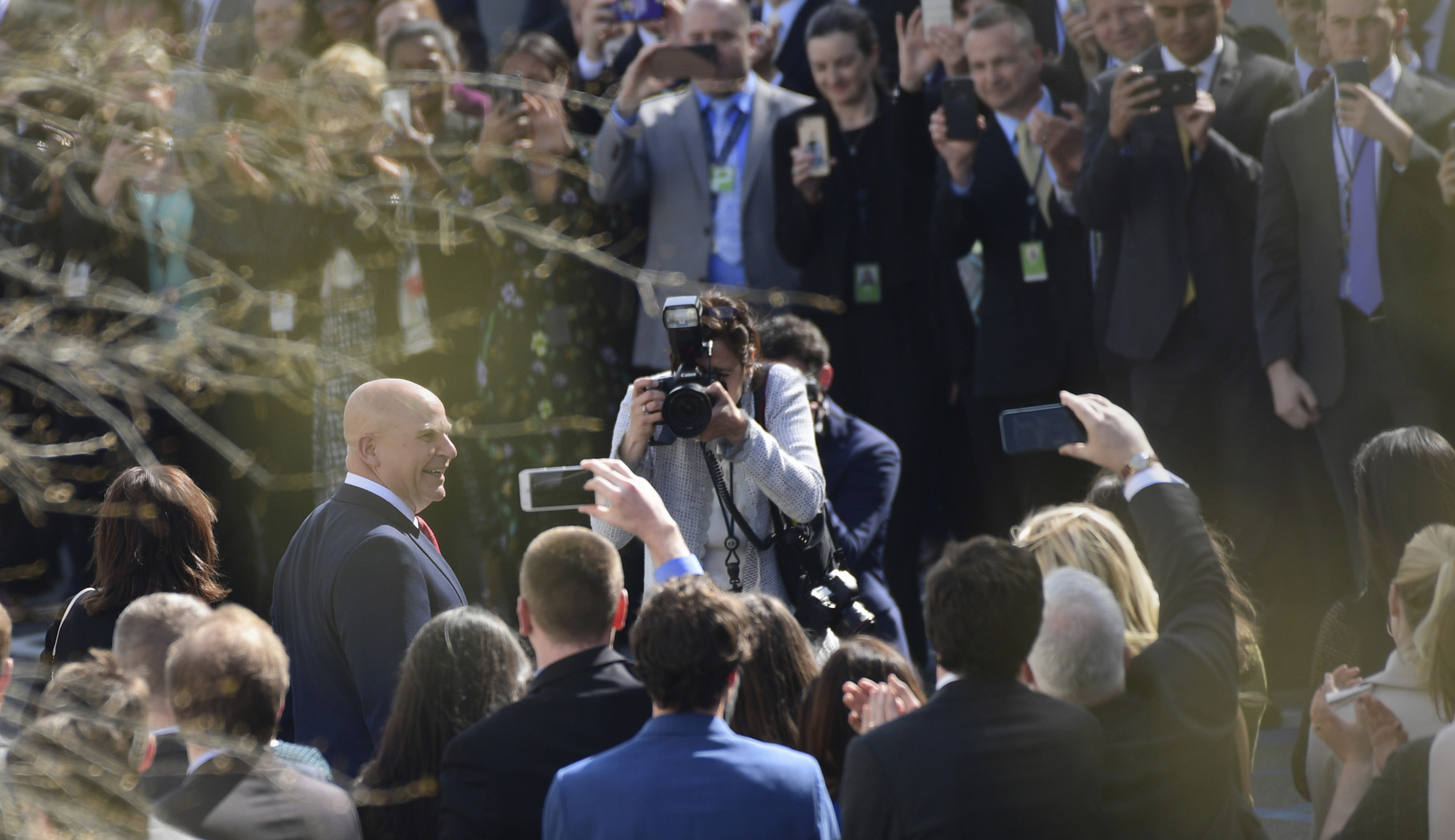 Departing national security adviser H.R. McMaster gets ‘clap out’ from large group of Trump staffers