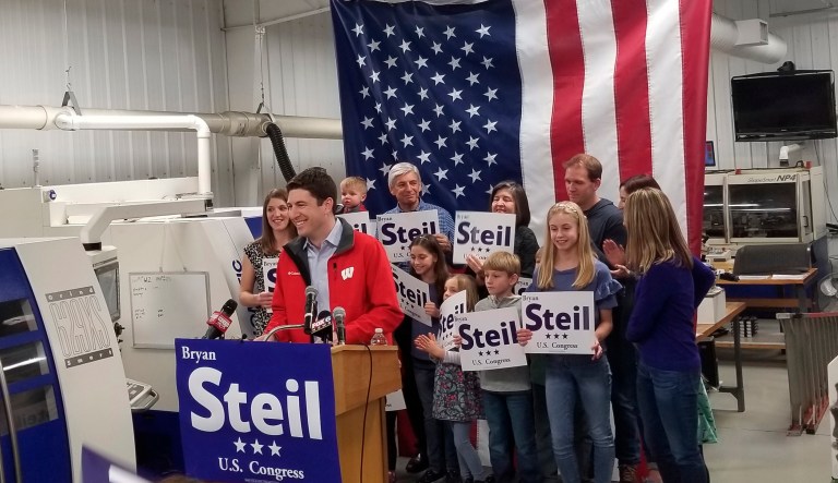 Attorney Bryan Steil, a former driver for House Speaker Paul Ryan, announces he is running to succeed Ryan in Congress. 
