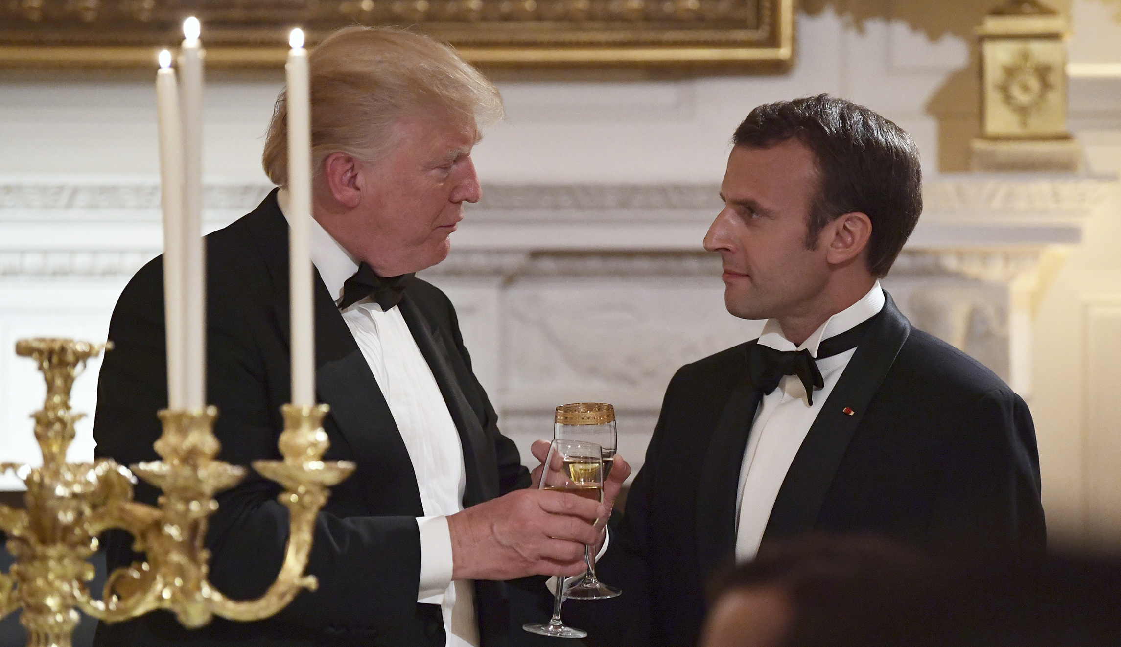 Trump toasts to friendship at first state dinner with French leader Emmanuel Macron