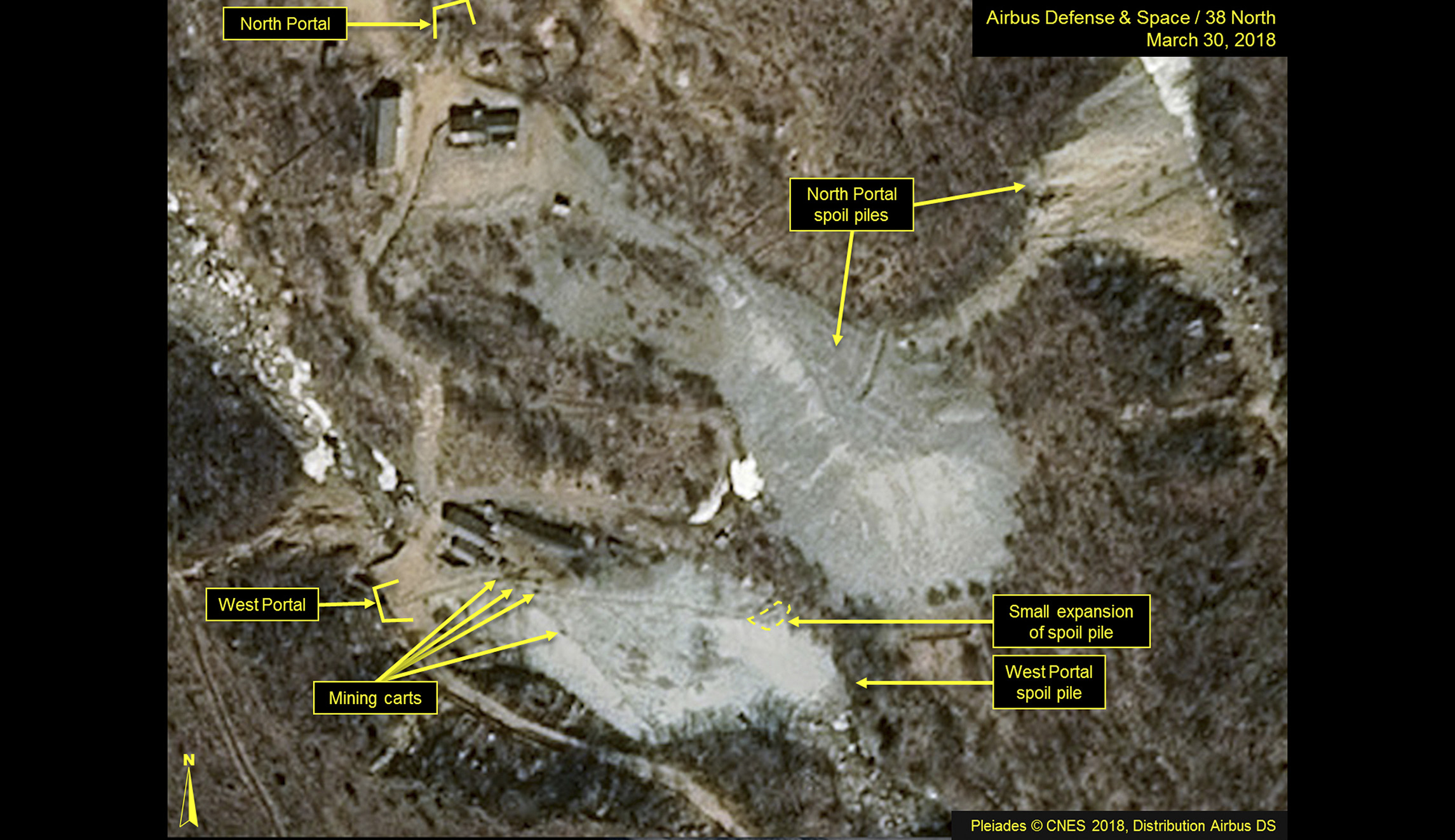 North Korea has already begun dismantling its nuclear test site, satellite photos show