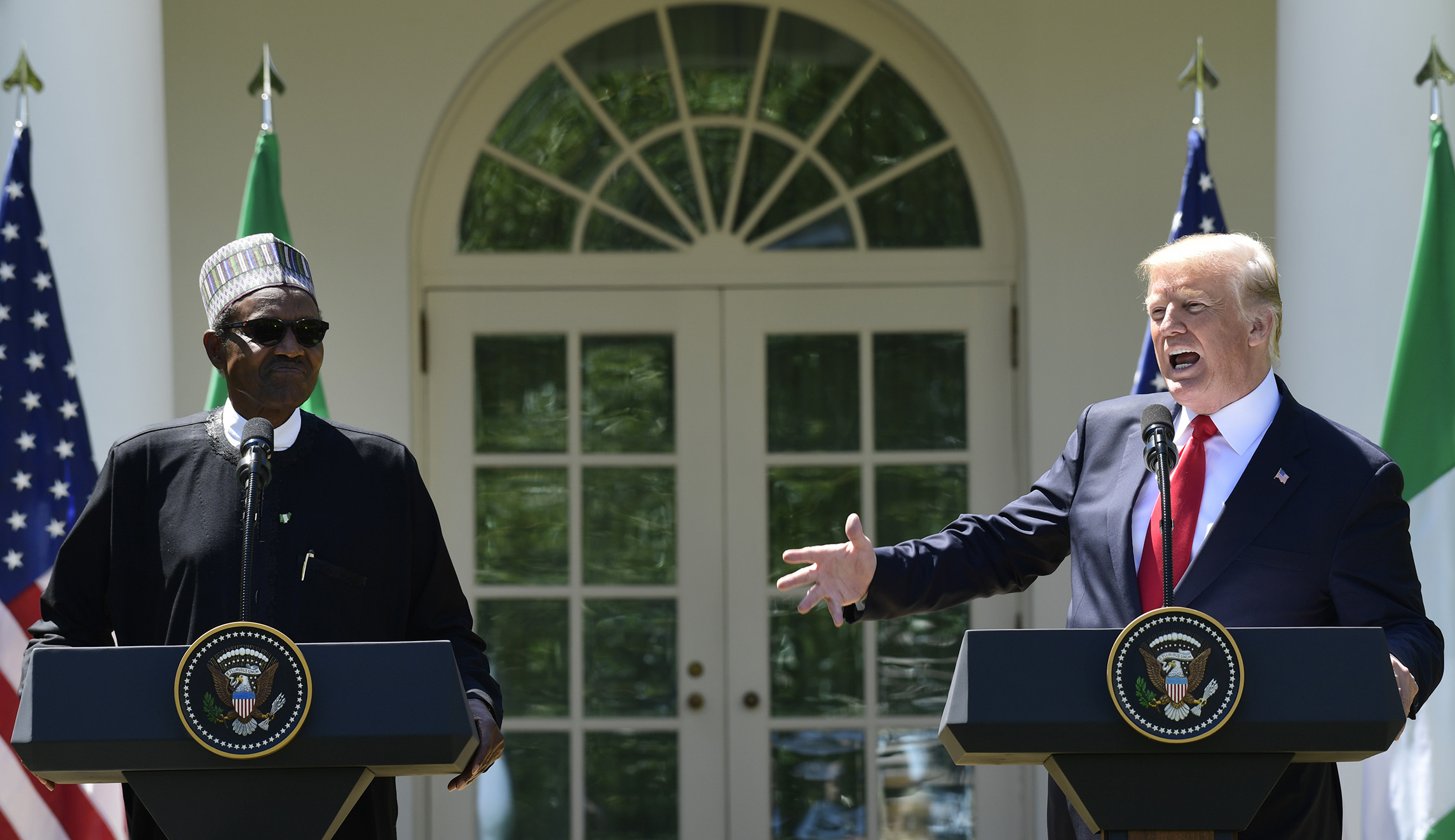 Trump says he and Nigerian president did not discuss ‘s–thole’ comment on African nations