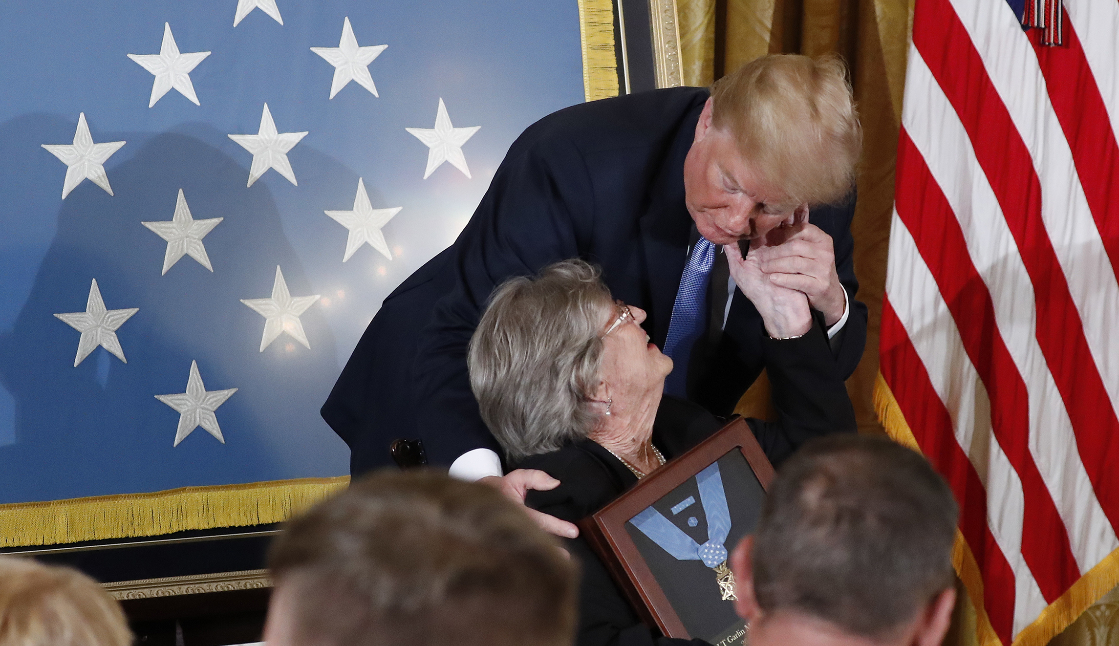 WATCH: WWII soldier’s widow tells Trump she voted for him during Medal of Honor ceremony for her late husband