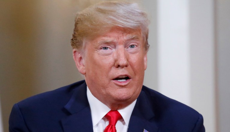 President Trump speaks at the beginning of a meeting with Russian President Vladimir Putin at the Presidential Palace in Helsinki. 