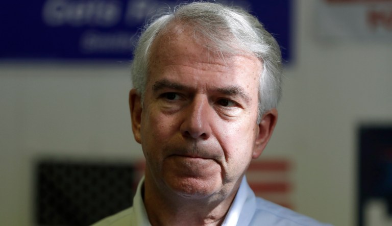 Bob Hugin, a Republican candidate running in New Jersey primary election for U.S. Senate, talks with constituents during the Monmouth GOP Super Saturday campaign drive.  