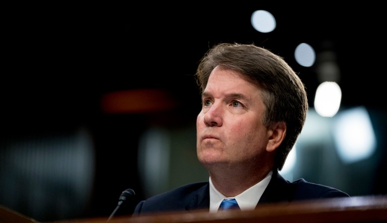 President Trump's Supreme Court nominee, Brett Kavanaugh, pauses while testifying before the Senate Judiciary Committee on Capitol Hill in Washington, Sept. 5, 2018.